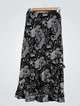 ZERO ZERO Schwarzer Paisley-Print Maxi-Rock