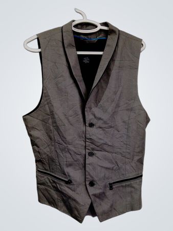 Bar III Grey Pinstripe Weste