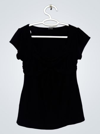 Maurices schwarzes Kurzarm-Oberteil