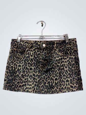 ORANGE KISS Leopardenmuster Jeans-Minirock