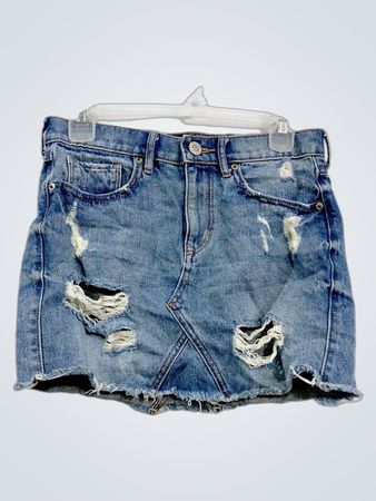 Express Jeans Distressed Denim Minirock