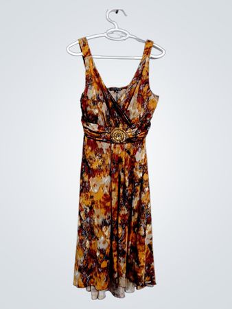 True Envy Damen ärmelloses Kleid mit abstraktem Muster