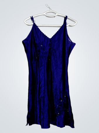 Jessica Blaue Satin-Nachthemd
