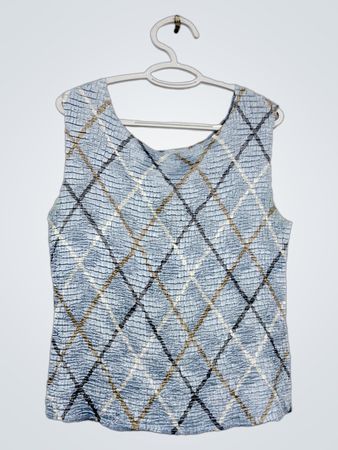 CASUAL CORNER Damen ärmelloses Top mit gekräuseltem Diamantmuster