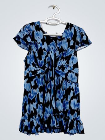 INC International Concepts Blue & Black Abstract Print Dress