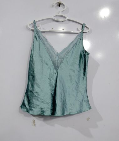 Satin-Spitzenbesatz-Camisole-Top