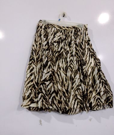 Talbots Damen Midirock mit Zebramuster und Falten