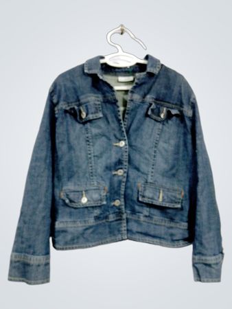 Platinfarbene Jeansjacke