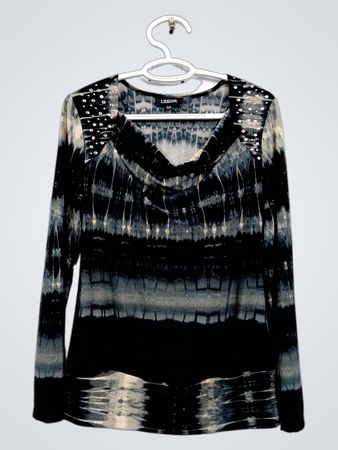 LINDOR Tie-Dye Langarmshirt mit verziertem Ausschnitt