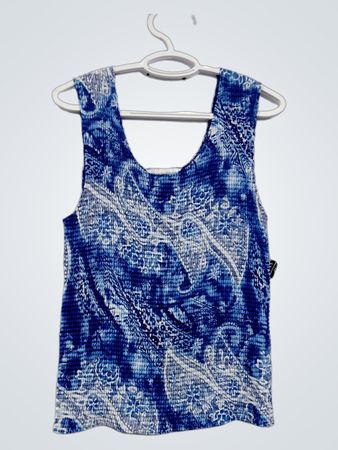 christopher & banks blaue ärmellose Oberteil mit Paisley-Muster
