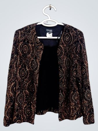 XSCAPE Petite By Joanna Chen schwarze Jacke mit Pailletten
