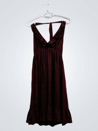 Moda International Braun Neckholder-Midikleid