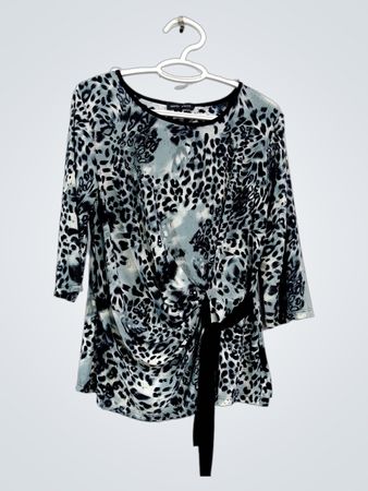 Mandy Evans Damen Leopardendruck Twist-Front-Oberteil