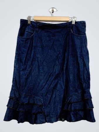 Jeans-Rock mit Rüschen