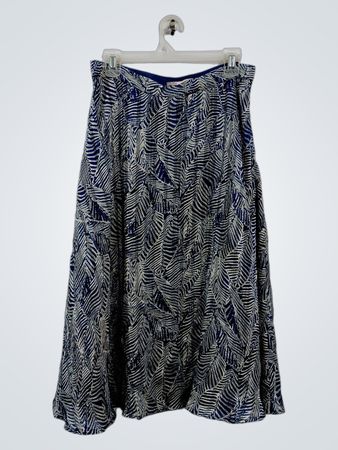 Love 21 Blue Leaf Print Maxirock