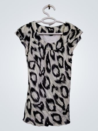 Damen Kurzarmshirt mit Leopardenmuster