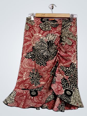 Burfiy Damen Wickelrock mit Druckmuster