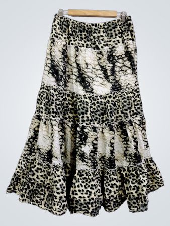 Style & Co. Damen Maxi-Rock mit Leopardenmuster und Stufenraffung