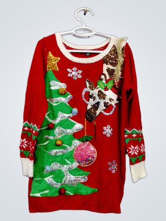 United States Sweaters Feiertags-Giraffen-Weihnachtsbaum-Hässlicher-Pullover