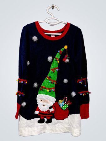 Holiday Time Ugly Christmas Pullover mit Santa und Geschenken