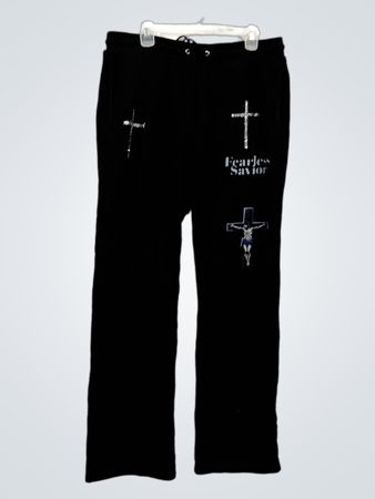 Fearless Savior schwarze Jogginghose mit Jesus-Grafik