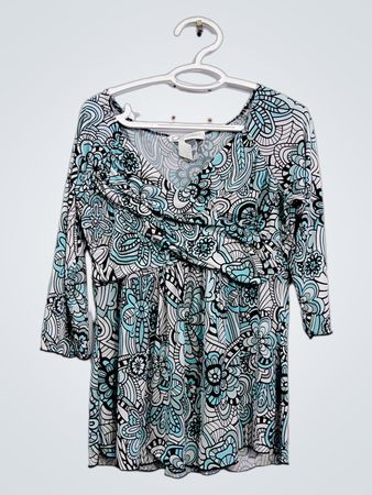 Dressbarn bedrucktes Tunika-Top