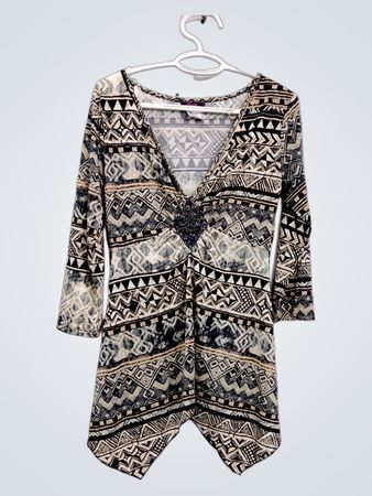 Guilty Women's M/M 94% Polyester 6% Spandex Bedrucktes Tunika-Oberteil