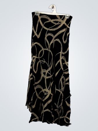 Nygard Collection schwarzer Rock mit goldener Wirbelmuster