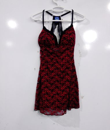APT.9 M/INTIMATES Roter und schwarzer Spitzen-Slip