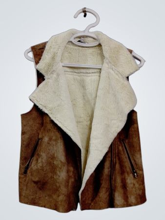 Naked Zebra Damen Weste mit Kunstpelz Sherpa-Futter Größe M