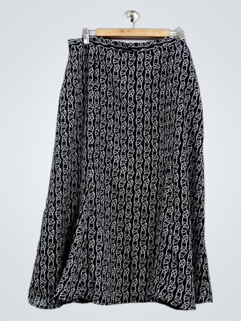 VANITY FAIR Black & White Chain Print Maxirock