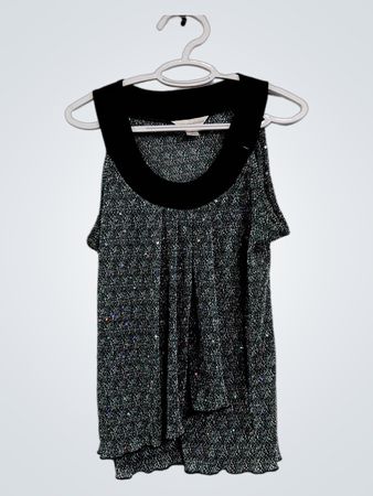Christopher & Banks Damen Pailletten-Strick Ärmelloses Top
