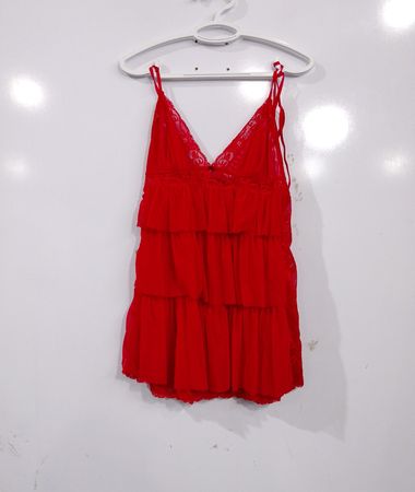 La Senza Rotes Babydoll-Spitzenoberteil
