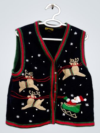 CORDOR Weihnachtsweste mit Weihnachtsmann und Rentier