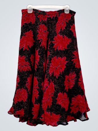 Coldwater Creek roter Midirock mit Blumenmuster
