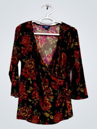 Chaps Oberteil mit Blumenmuster, langärmlig und Wickelstil
