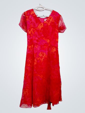 Coldwater Creek Damen rotes Blumenkleid