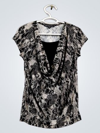 BEECHERS BROOK Snake Print Cowl Neck Top