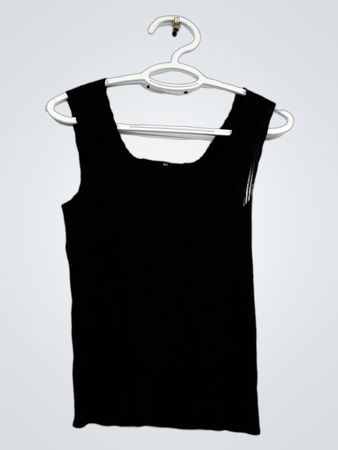 Schwarzes geripptes Tanktop