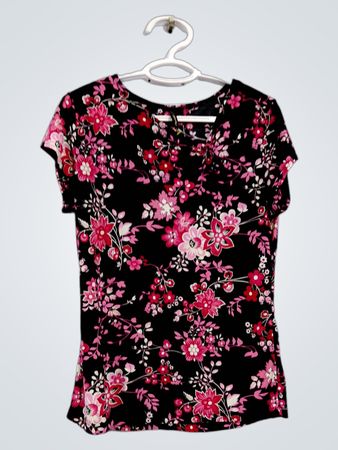 Olivia Paige Damen Oberteil mit floralem Muster und kurzen Ärmeln