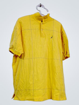 Nautica Gelbes Gitter-Poloshirt