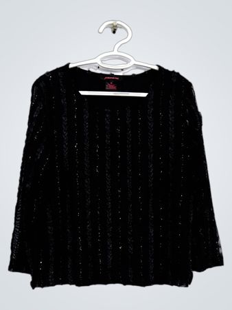 Francesca Rose Black Paillettenoberteil