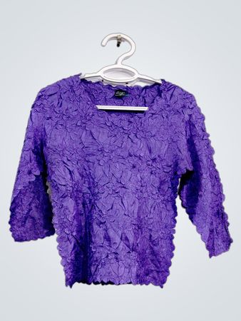 Origami Magic Schal Lila Crinkle-Strick-Top