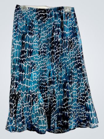 Tanjay Blue Animal Print Falten-Midirock