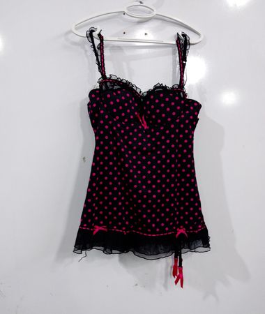 La Senza Pink Gepunktetes Babydoll-Unterwäsche-Top