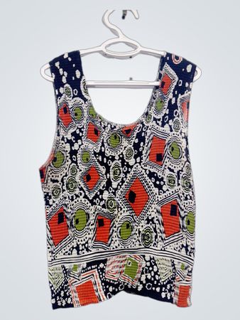 Ärmelloses Crop-Top mit geometrischem Print