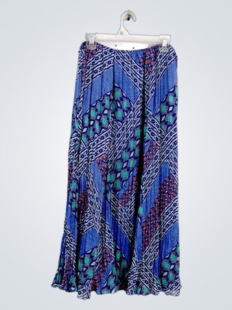 Ruby Rd. Maxi-Rock mit blauem geometrischem Muster