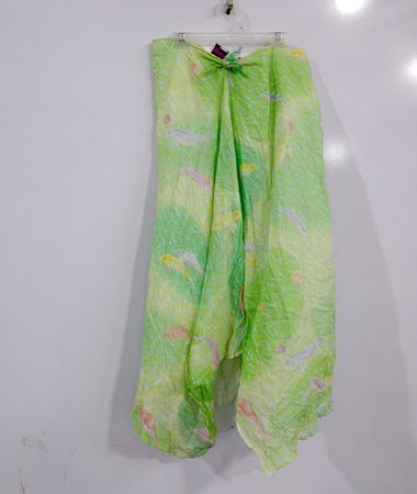 Leggiadro Green Fish Print Hosen mit weitem Bein