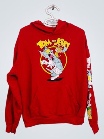 Roter Tom-und-Jerry-Hoodie