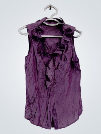 ZOKAI Ärmellose Rüschenbluse